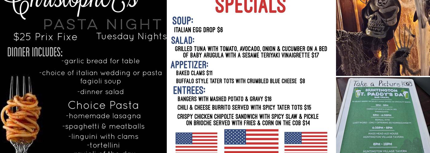 Christopher's Menu