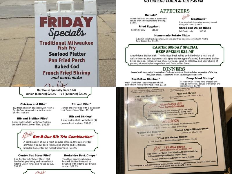 Pitch's Lounge & Restaurant Menu