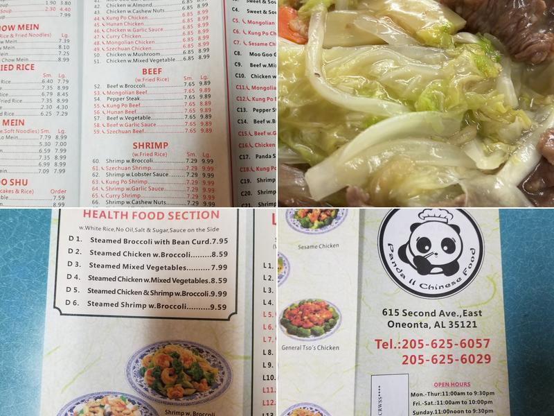 Panda Two Kitchen Menu