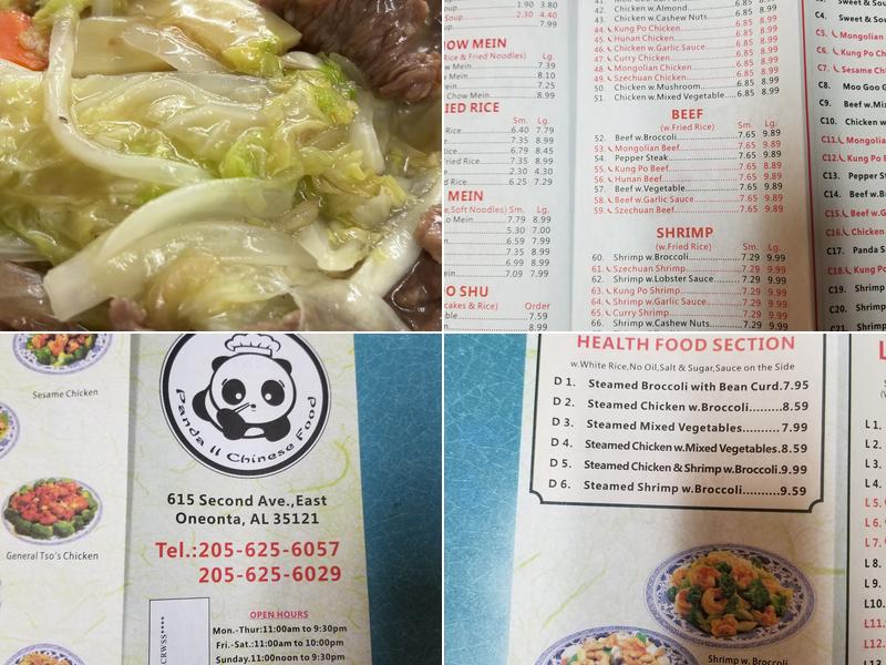 Panda Two Kitchen Menu