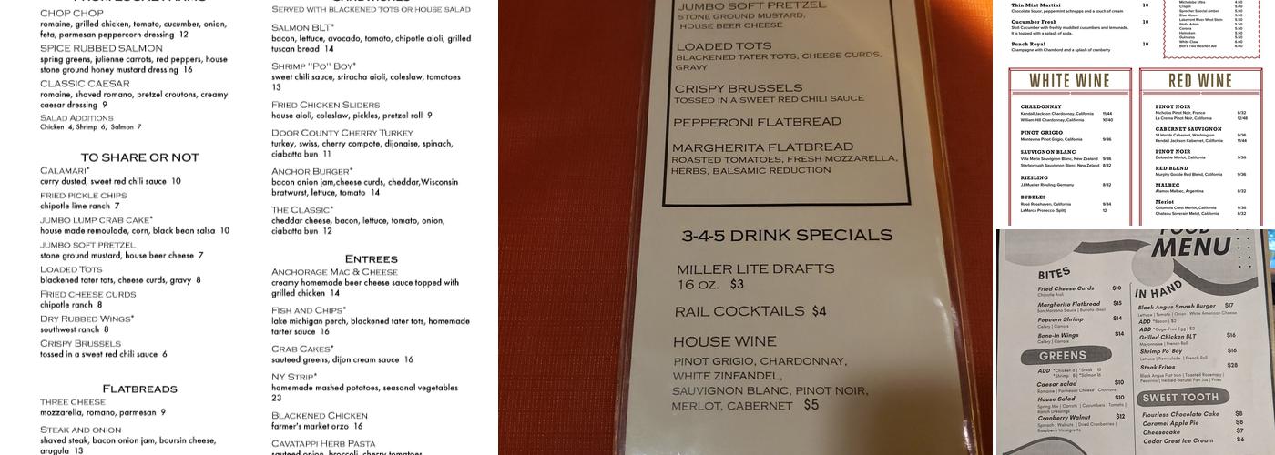 Anchorage Restaurant Menu