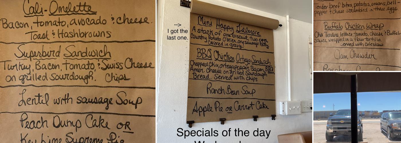 Jac's Whistle Stop Cafe Menu