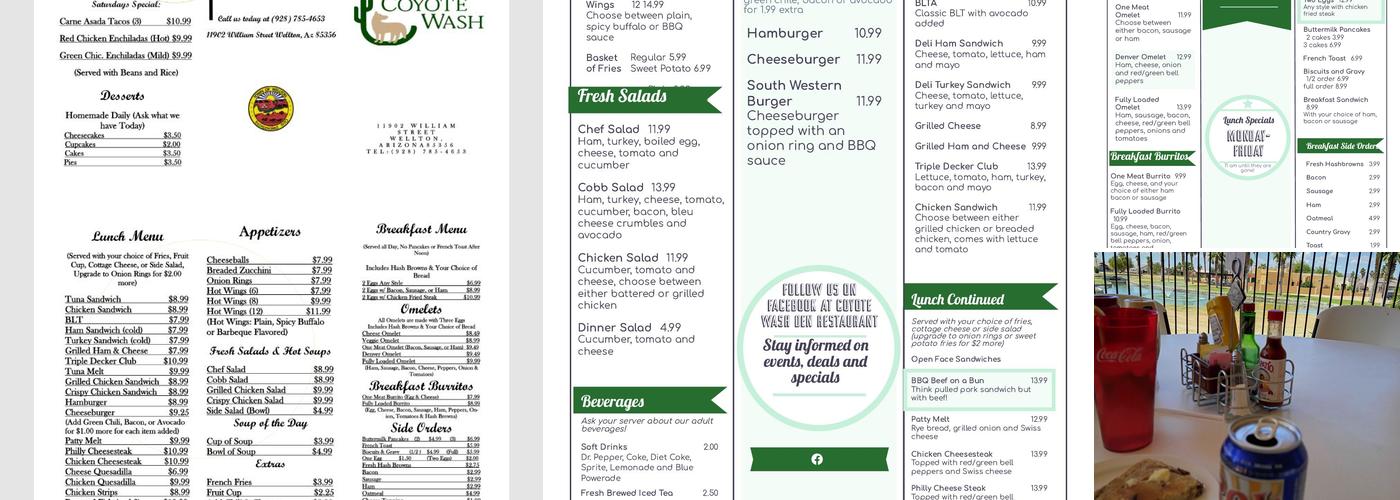 Coyote Den Restaurant Menu