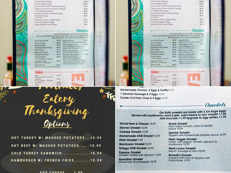 Foothills Eatery Menu