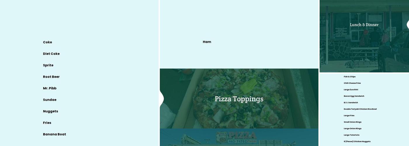 Sam's Pizza & More Menu