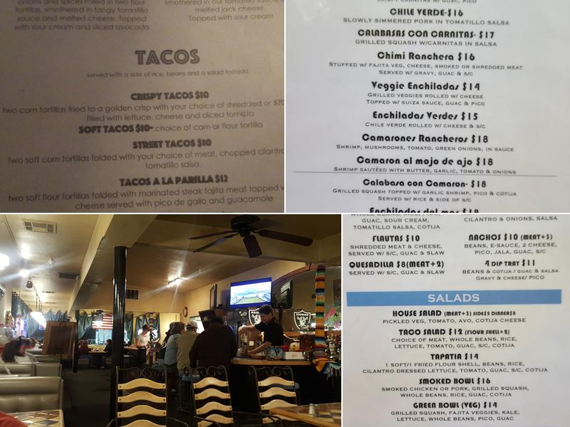 Coyotes Menu
