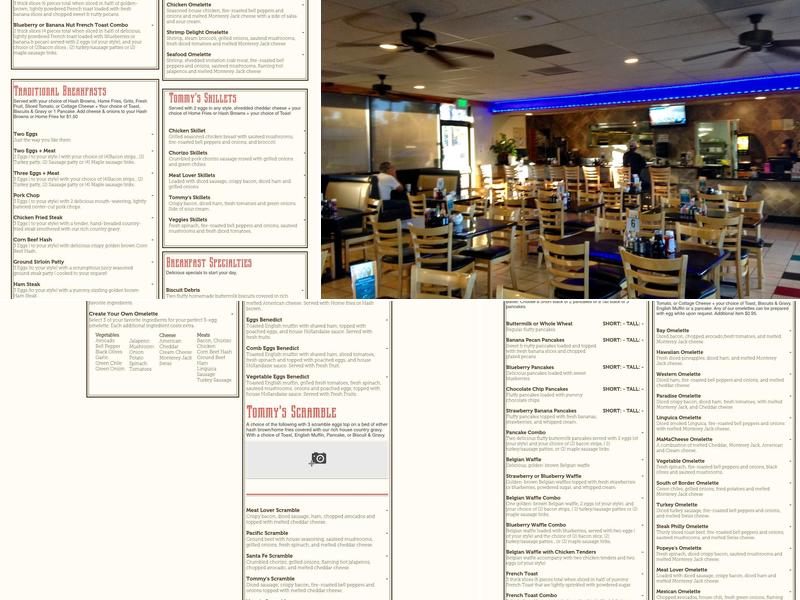 Tommy's Cafe Menu