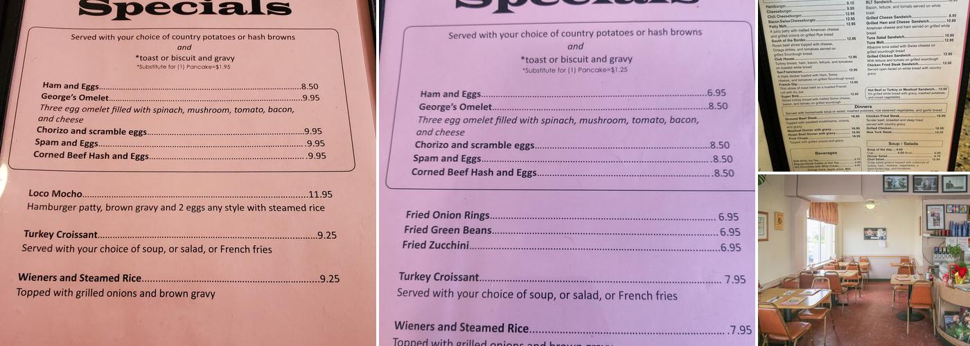 Sam's Cafe Menu