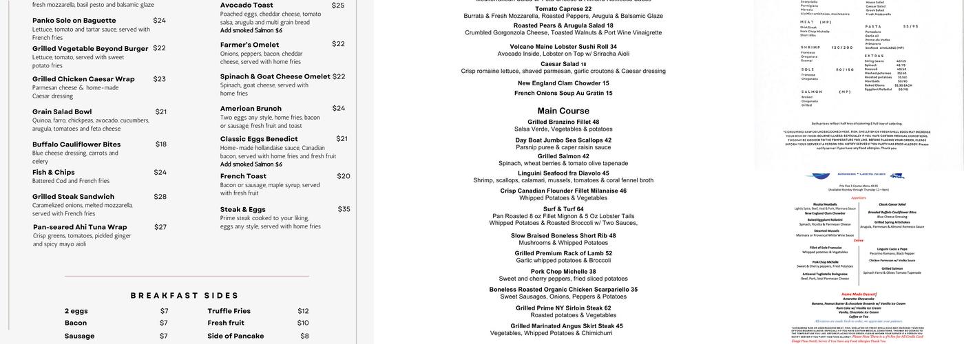 Harbor Mist Restaurant Menu