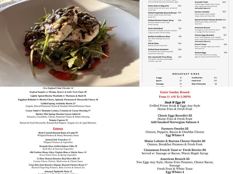 Harbor Mist Restaurant Menu