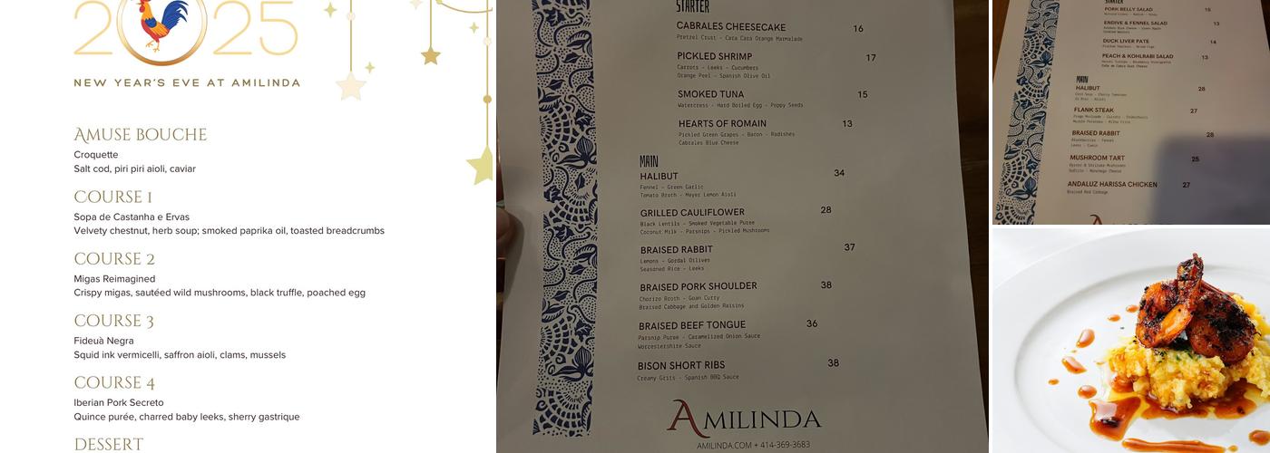 Amilinda Menu