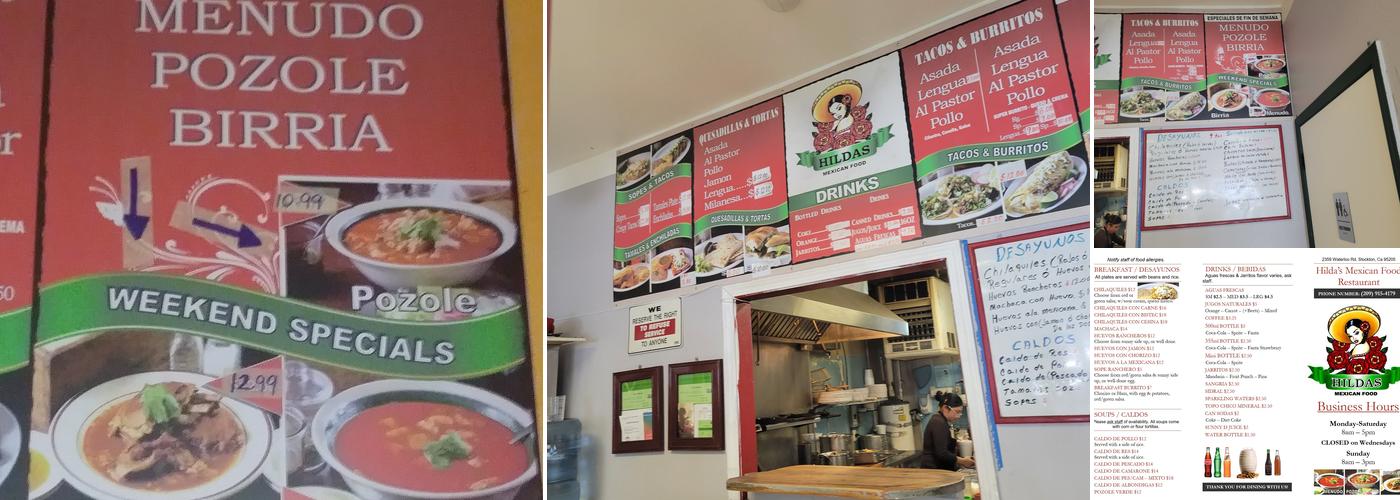 Hilda's Mexican Restaurant Menu