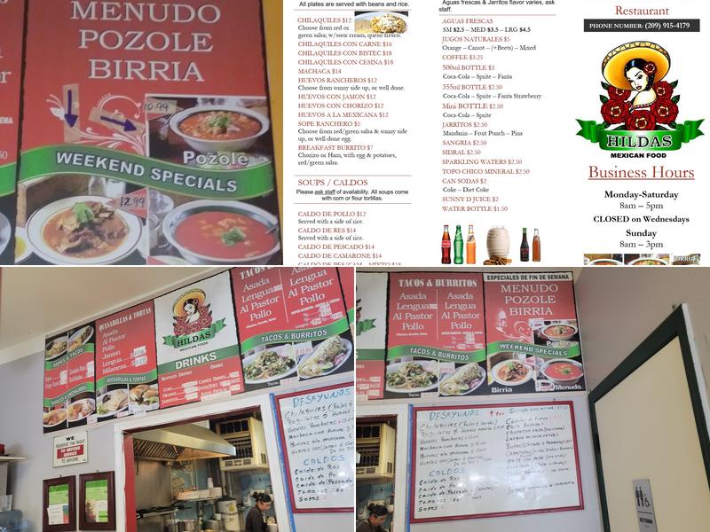 Hilda's Mexican Restaurant Menu