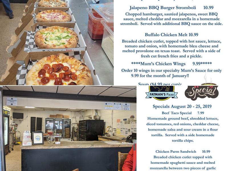 Fatman's Pizza Menu