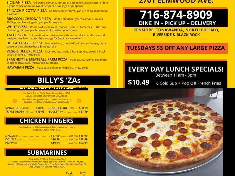 Mustachio's Pizzeria Menu