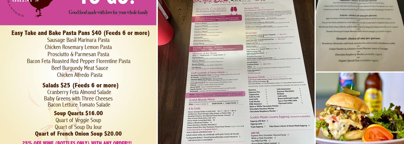 Ghini's French Caffe Menu