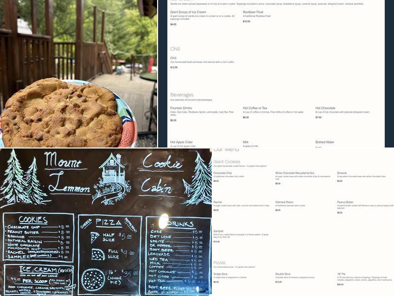 Mt Lemmon Cookie Cabin Menu