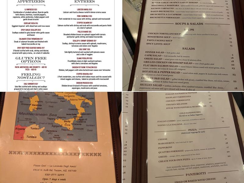 Piazza Gavi Menu