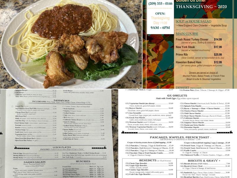 Golden Ox Family Diner Menu