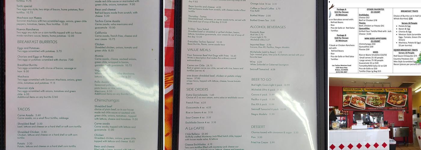Los Tachos Restaurant Menu