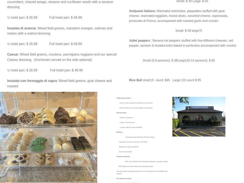 Romeo & Juliet's Menu