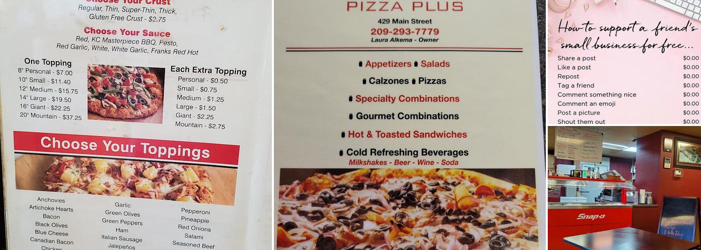 Pizza Plus Menu