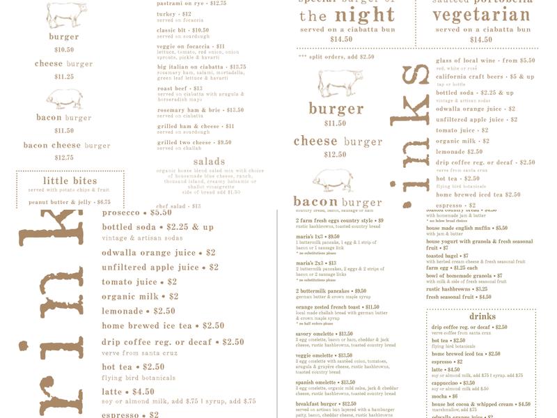 Buffalo Chips Menu