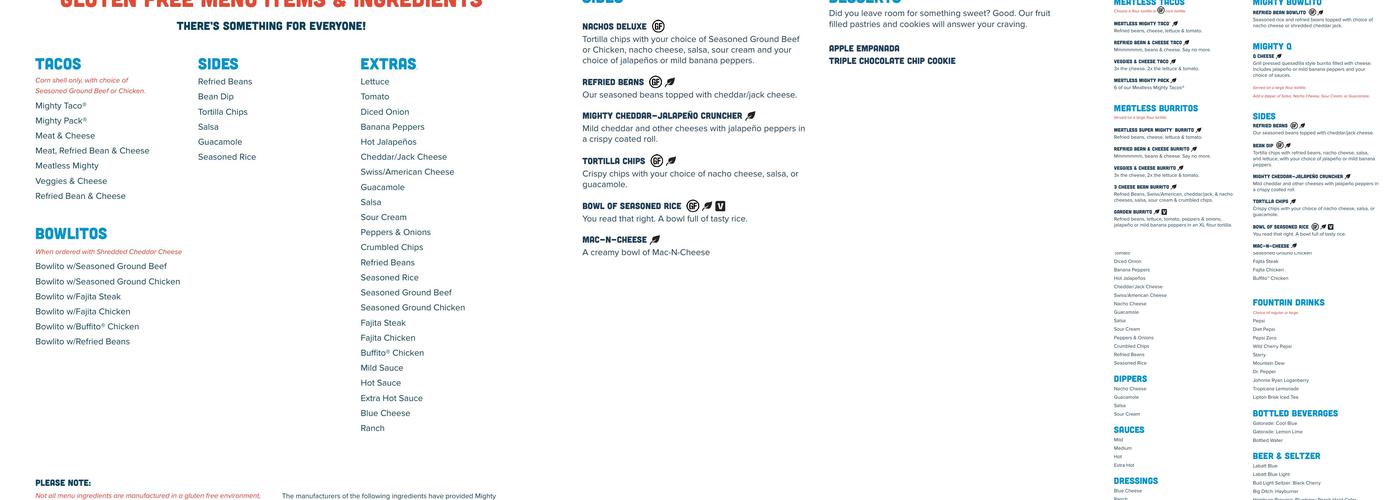 Mighty Taco Menu