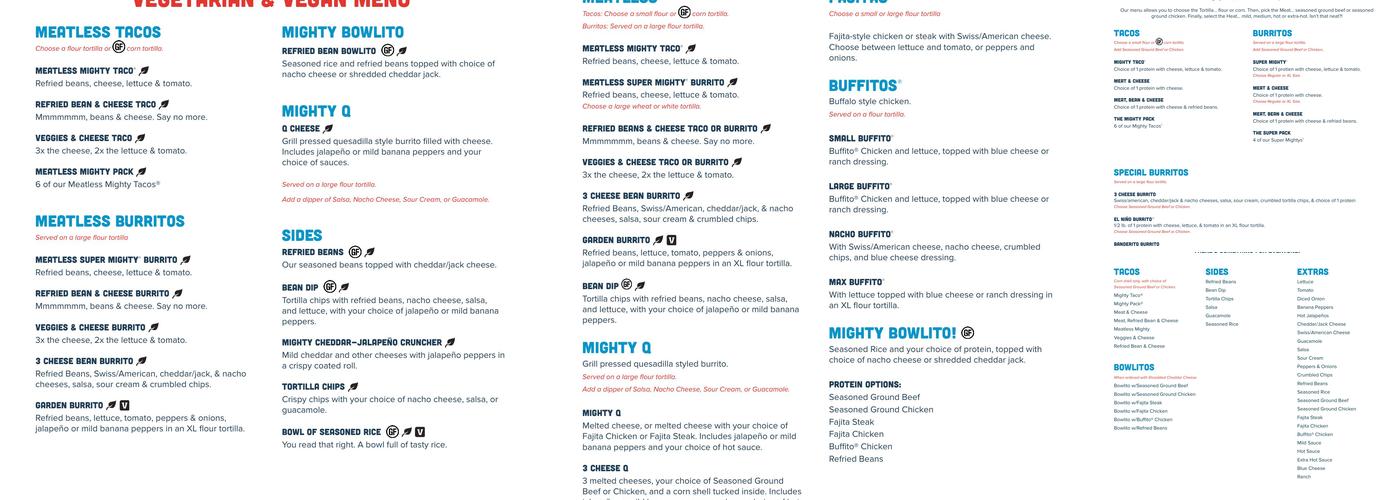 Mighty Taco Menu