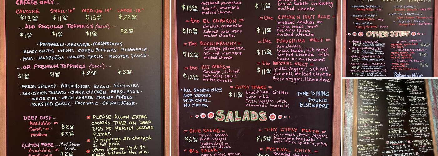 Tia Nita's Cantina Menu