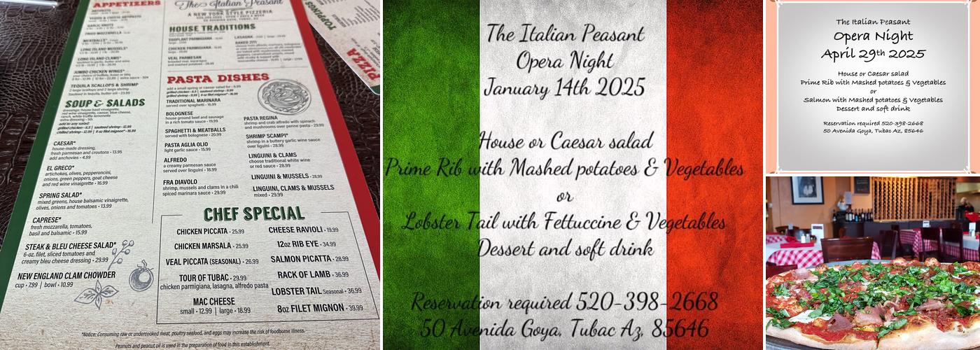 The Italian Peasant Menu