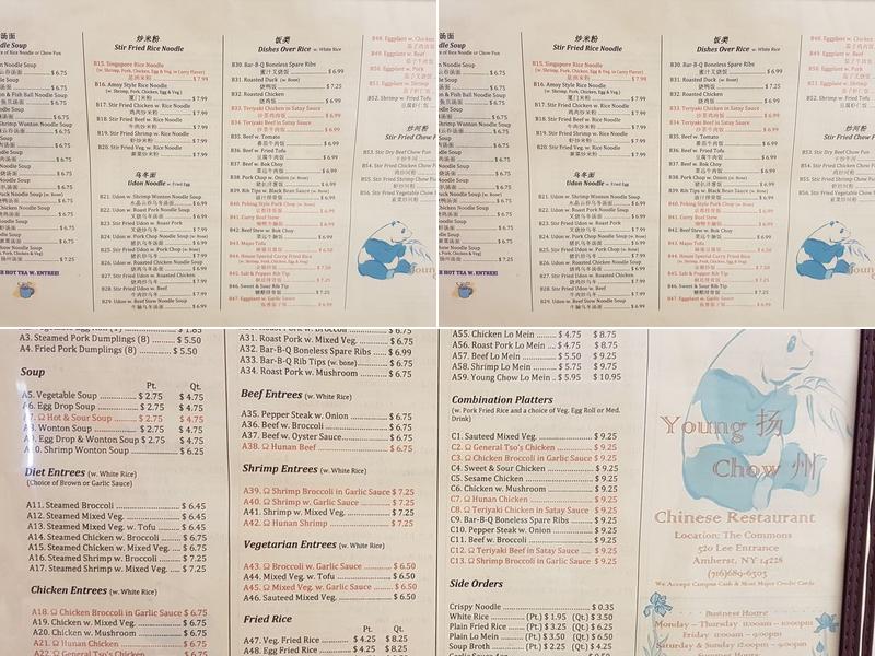 Young Chow Menu