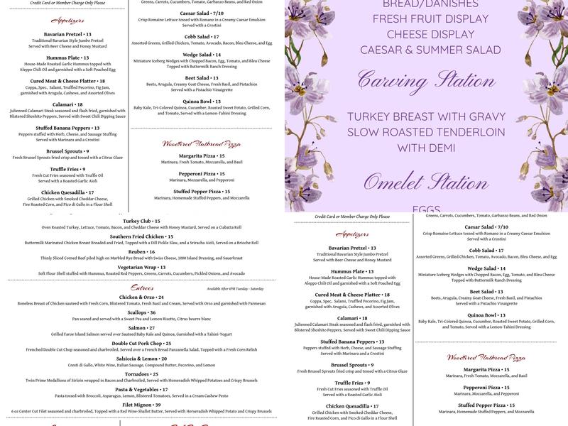 Ellden's Grill & Banquet Menu