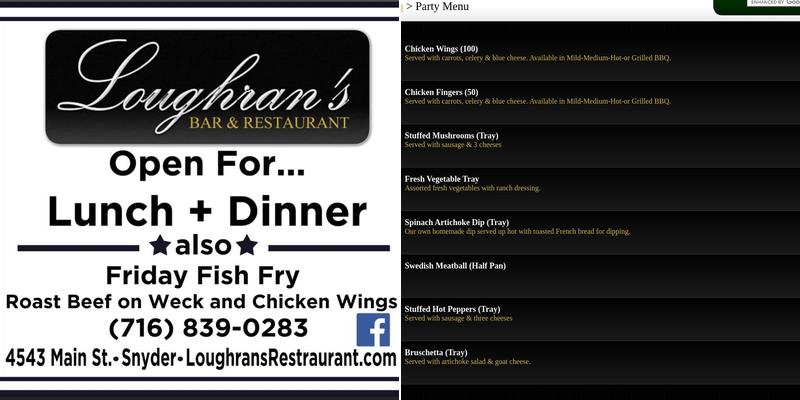 Loughran's Menu