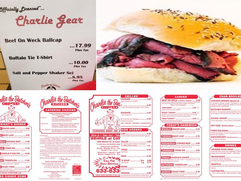 Charlie the Butcher's Kitchen Menu