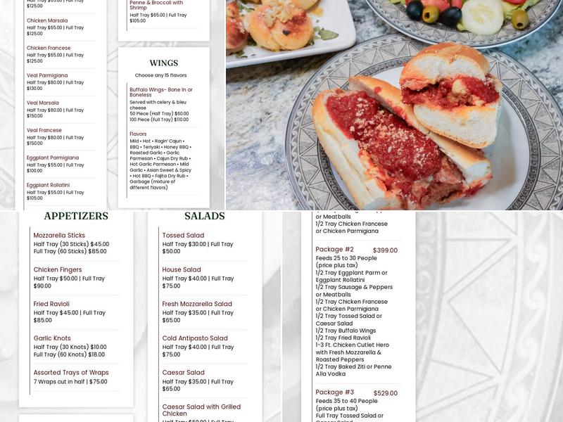 Three Bambino's Menu