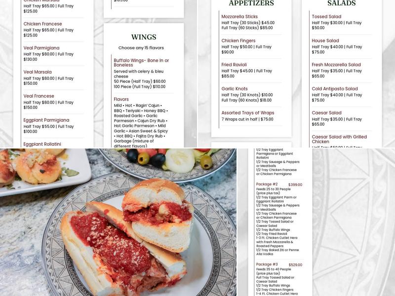 Three Bambino's Menu