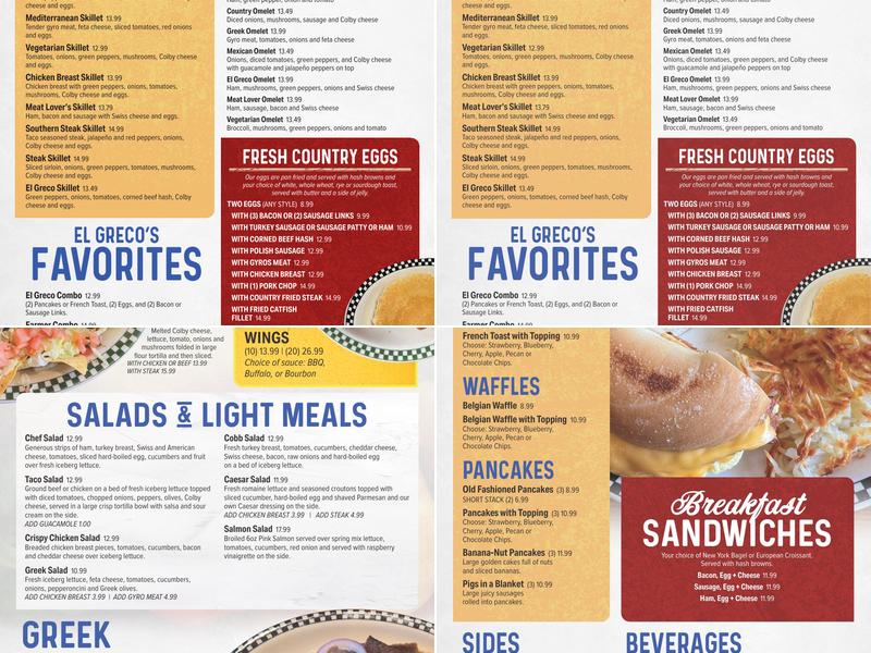 El Greco Restaurant Menu