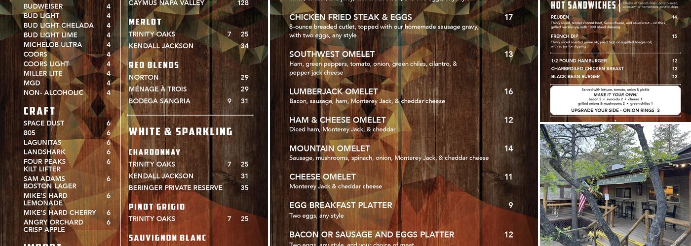 Hualapai Mountain Resort Menu
