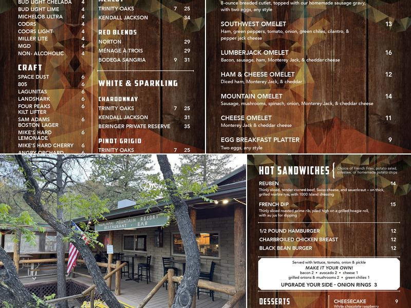 Hualapai Mountain Resort Menu