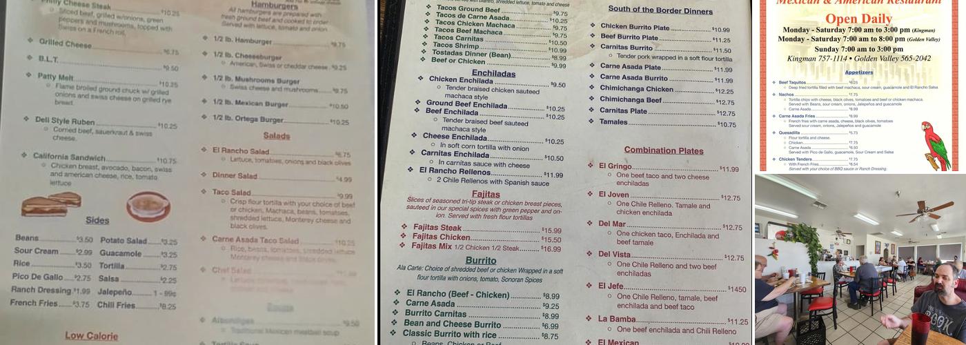 El Rancho Restaurant Menu