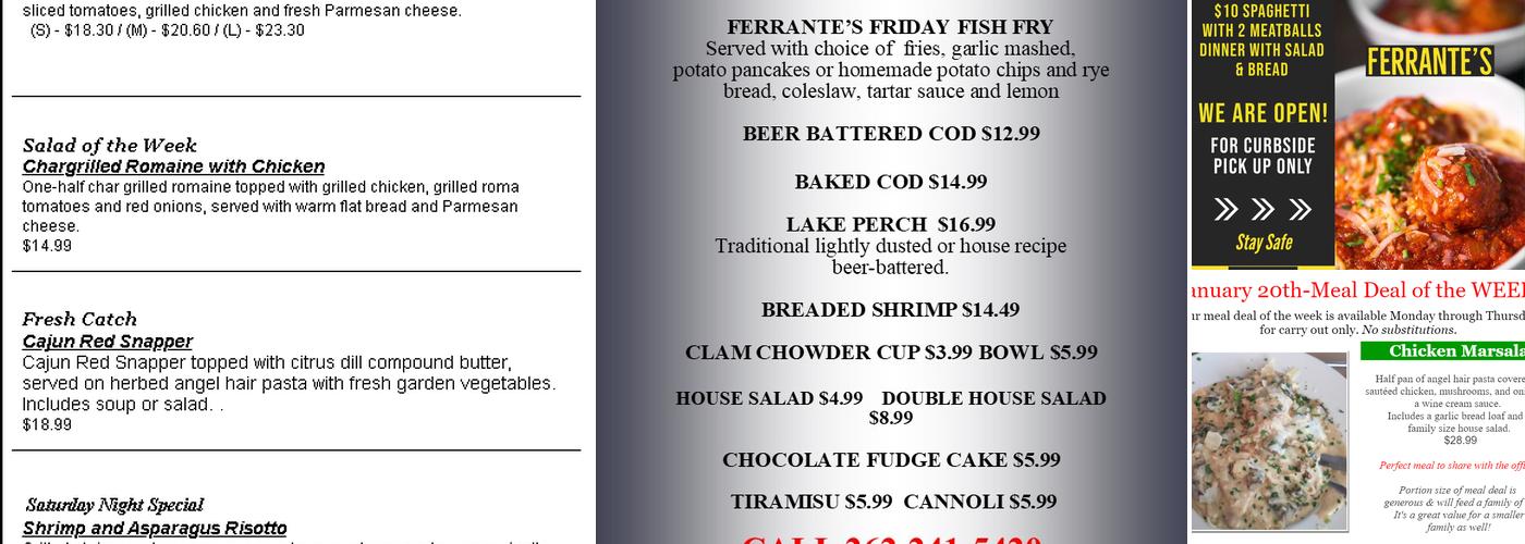 Ferrante's Restaurant & Signature Catering Menu
