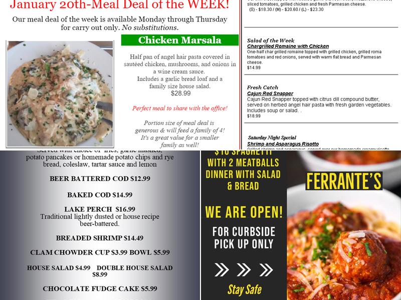 Ferrante's Restaurant & Signature Catering Menu