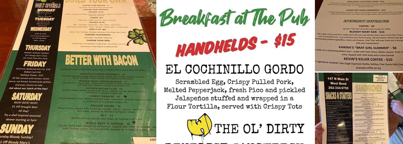 Brazen Head Pub Menu