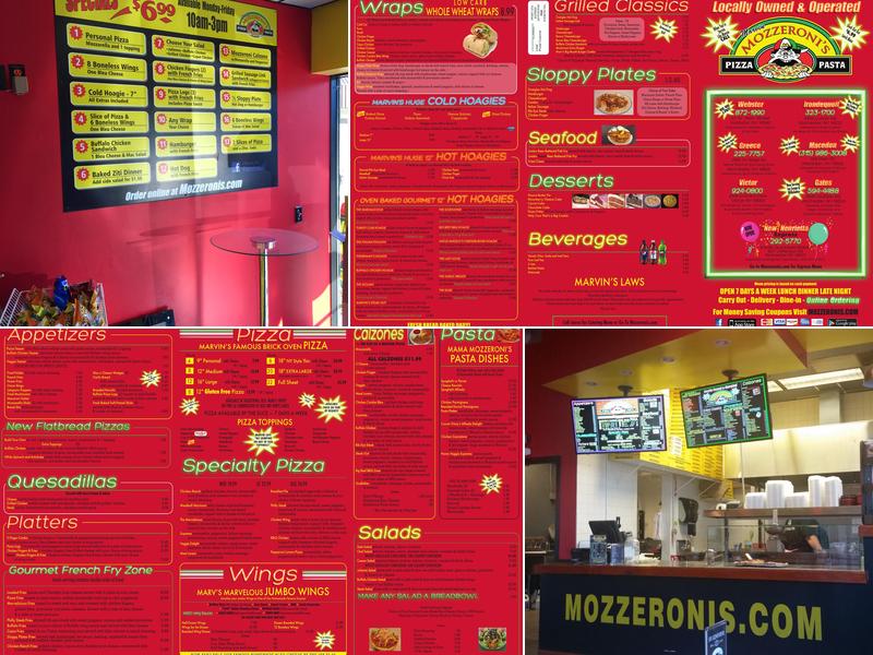 Marvin Mozzeroni's Pizza & Pasta Menu