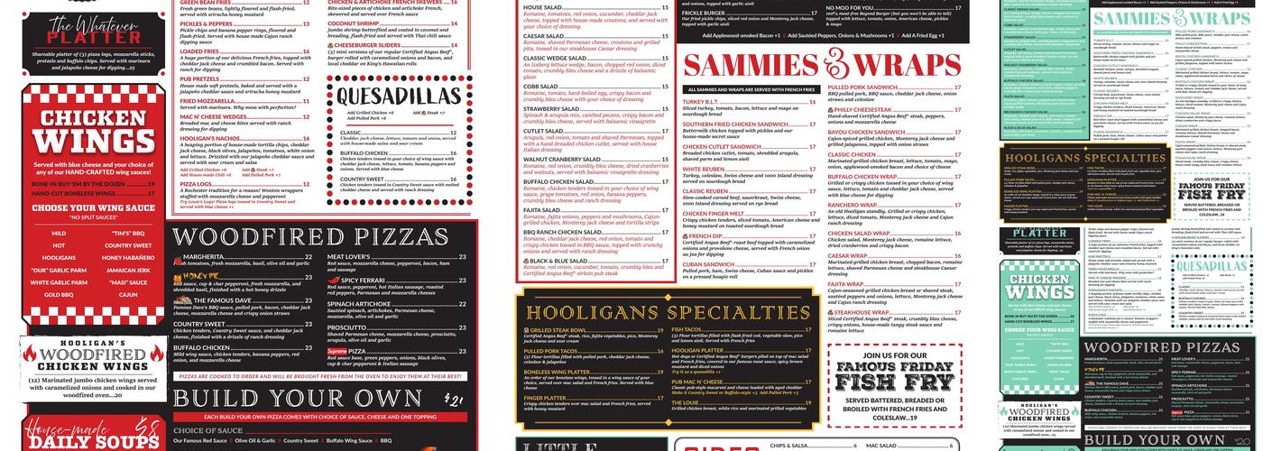 TC Hooligans Menu