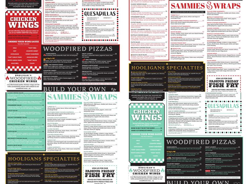 TC Hooligans Menu