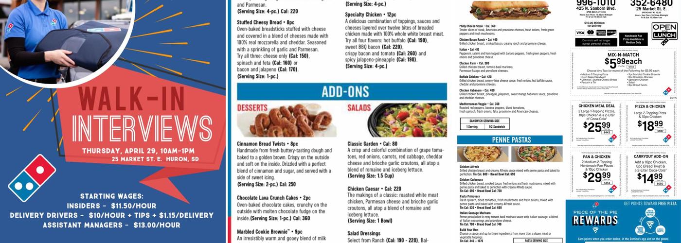 Domino's Pizza Menu