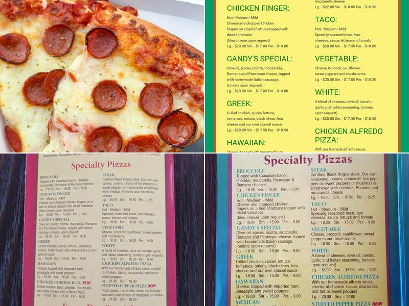 Gandy's Menu