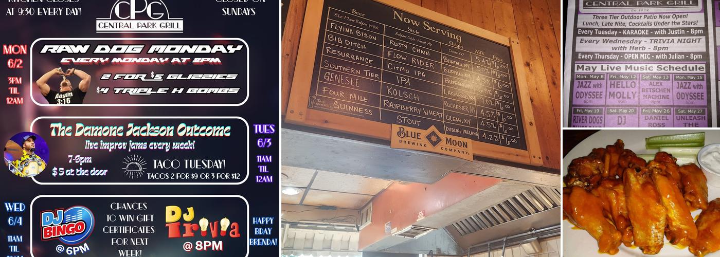 Central Park Grill Menu